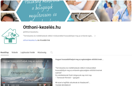 Az Otthoni Kezelés Youtube csatornája