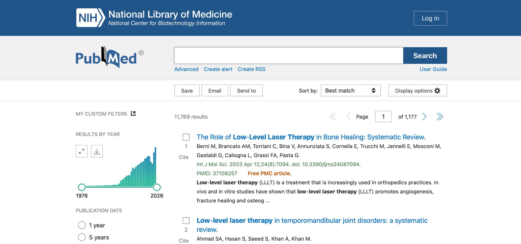 A PubMed majd 12000 klinikai tanulmányt tett közzé a lágylézer terápia hatékonyságának kutatása kapcsán
