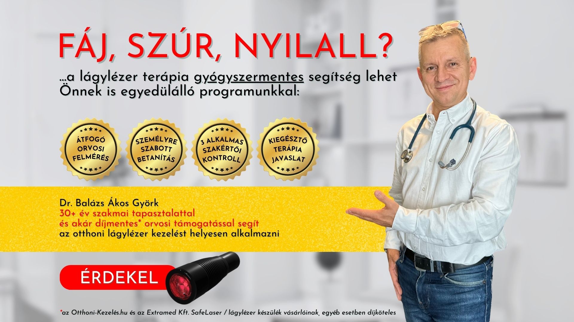 Elkerülheti a hatástalan lágylézer vásásrlást - Dr. Balázs Ákos Györk - safelaser szakértő